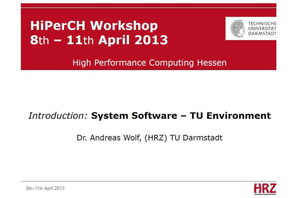 HiPerCH 1: System Software - TU Environment