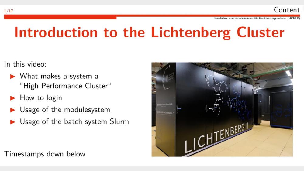 VIDEO Introduction Lichtenberg 2 Cluster